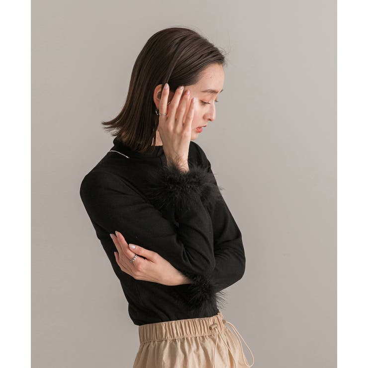 ファースリーブ ハイネックトップス | ad thie | 詳細画像13 