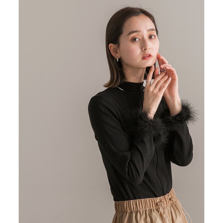 ファースリーブ ハイネックトップス | ad thie | 詳細画像15 