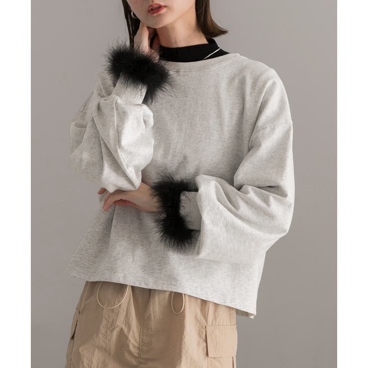 ファースリーブ ハイネックトップス | ad thie | 詳細画像16 