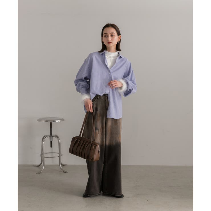 ファースリーブ ハイネックトップス | ad thie | 詳細画像17 