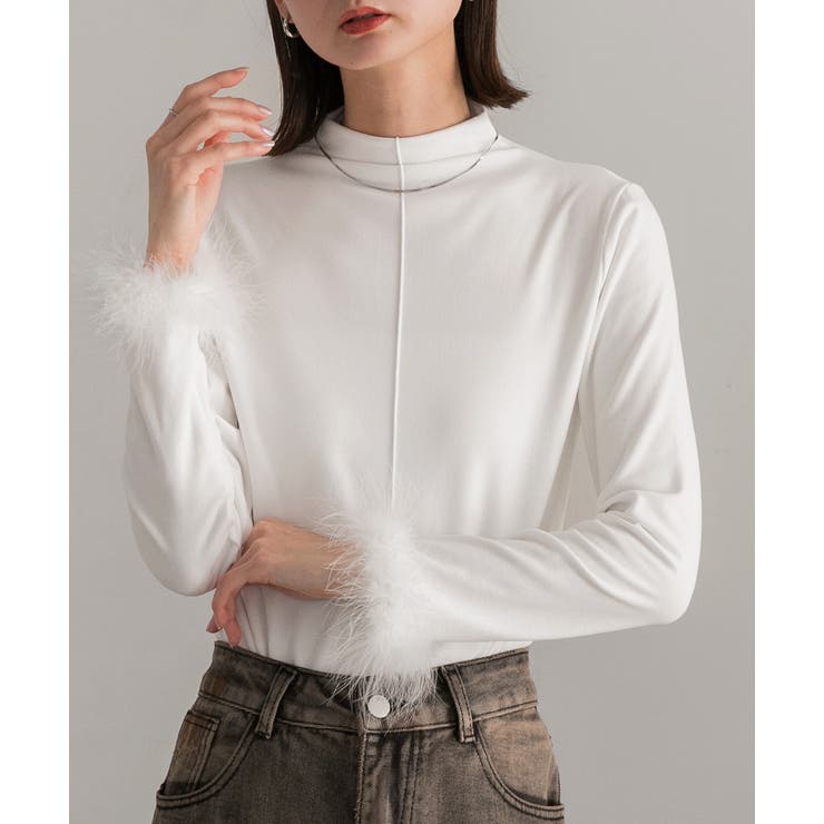 ファースリーブ ハイネックトップス | ad thie | 詳細画像19 