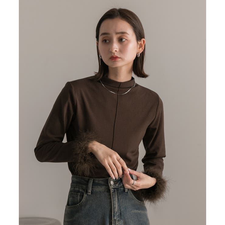 ファースリーブ ハイネックトップス | ad thie | 詳細画像3 