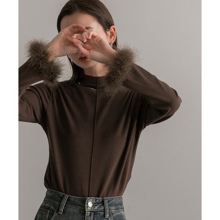 ファースリーブ ハイネックトップス | ad thie | 詳細画像8 