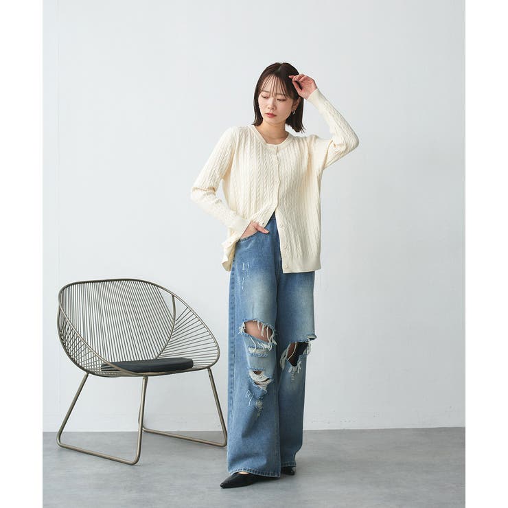 ケーブルニットカーディガン | ad thie | 詳細画像2 