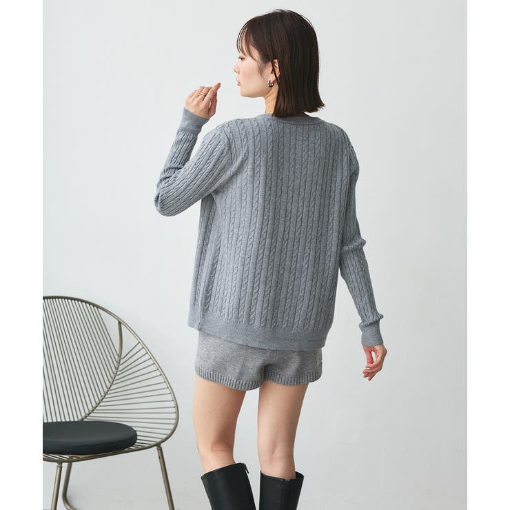 ケーブルニットカーディガン | ad thie | 詳細画像23 