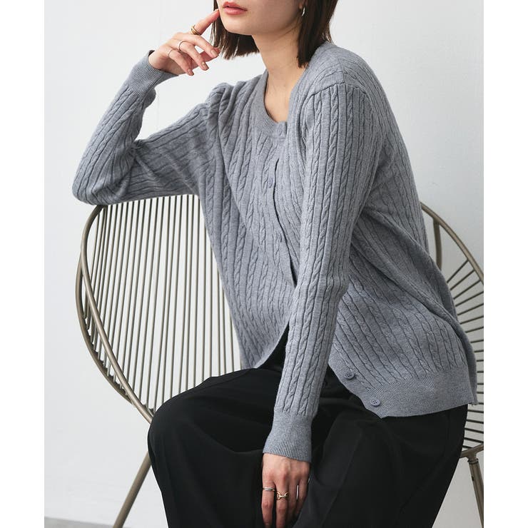 ケーブルニットカーディガン | ad thie | 詳細画像32 