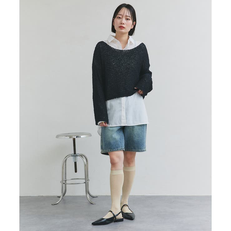 ドロップショルダーニットプルオーバー | ad thie | 詳細画像24 