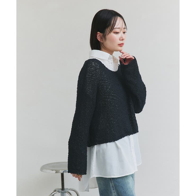 ドロップショルダーニットプルオーバー | ad thie | 詳細画像28 