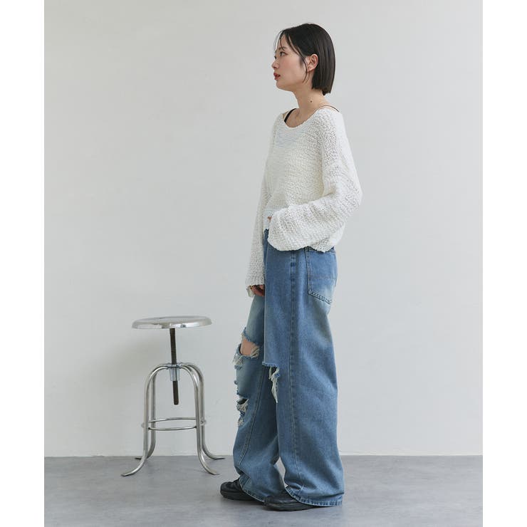 ドロップショルダーニットプルオーバー | ad thie | 詳細画像4 