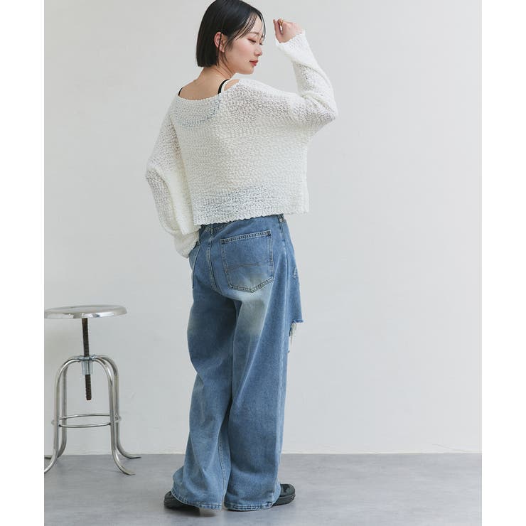 ドロップショルダーニットプルオーバー | ad thie | 詳細画像7 