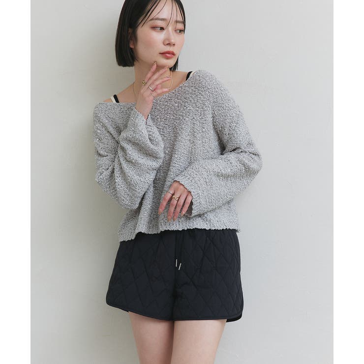 グレー | ドロップショルダーニットプルオーバー | ad thie