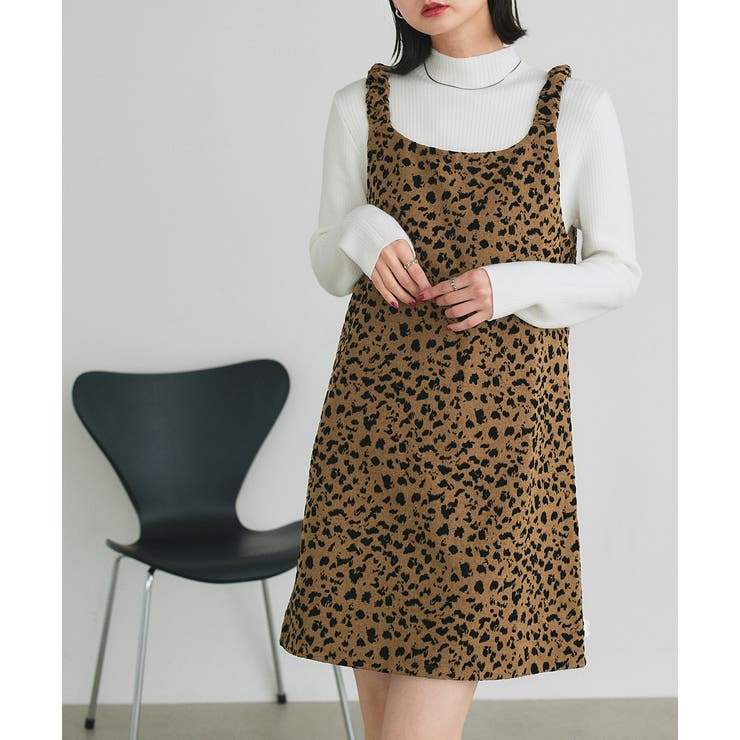 レオパード柄 ジャカードミニワンピース | ad thie | 詳細画像20 