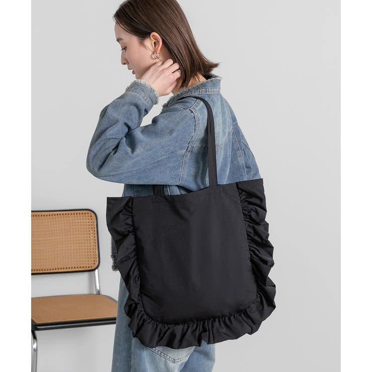 フレームフリルスクエアトートバッグ | ad thie | 詳細画像10 