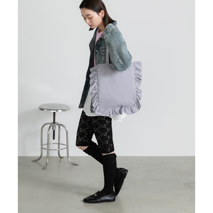 フレームフリルスクエアトートバッグ | ad thie | 詳細画像5 