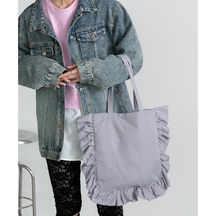 フレームフリルスクエアトートバッグ | ad thie | 詳細画像6 