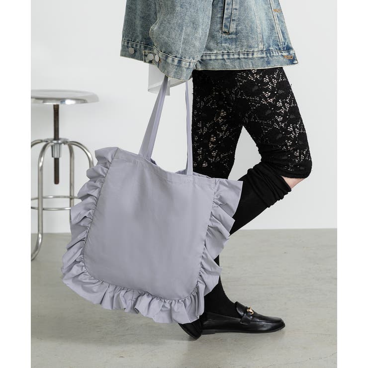フレームフリルスクエアトートバッグ | ad thie | 詳細画像7 