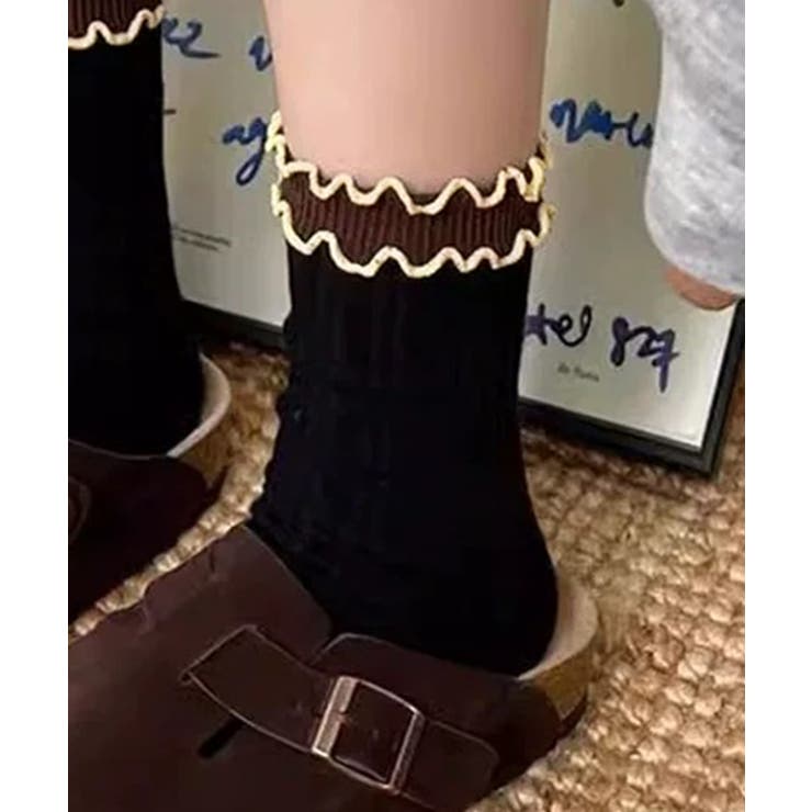 バイカラーメローフリルソックス | ad thie | 詳細画像10 