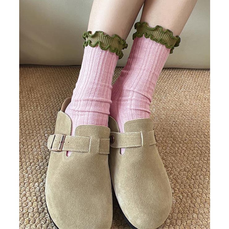 バイカラーメローフリルソックス | ad thie | 詳細画像17 