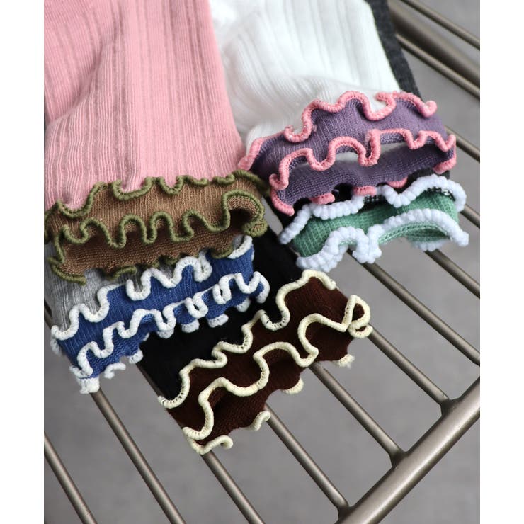 バイカラーメローフリルソックス | ad thie | 詳細画像22 