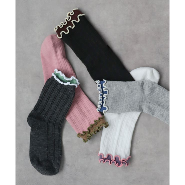 バイカラーメローフリルソックス | ad thie | 詳細画像23 