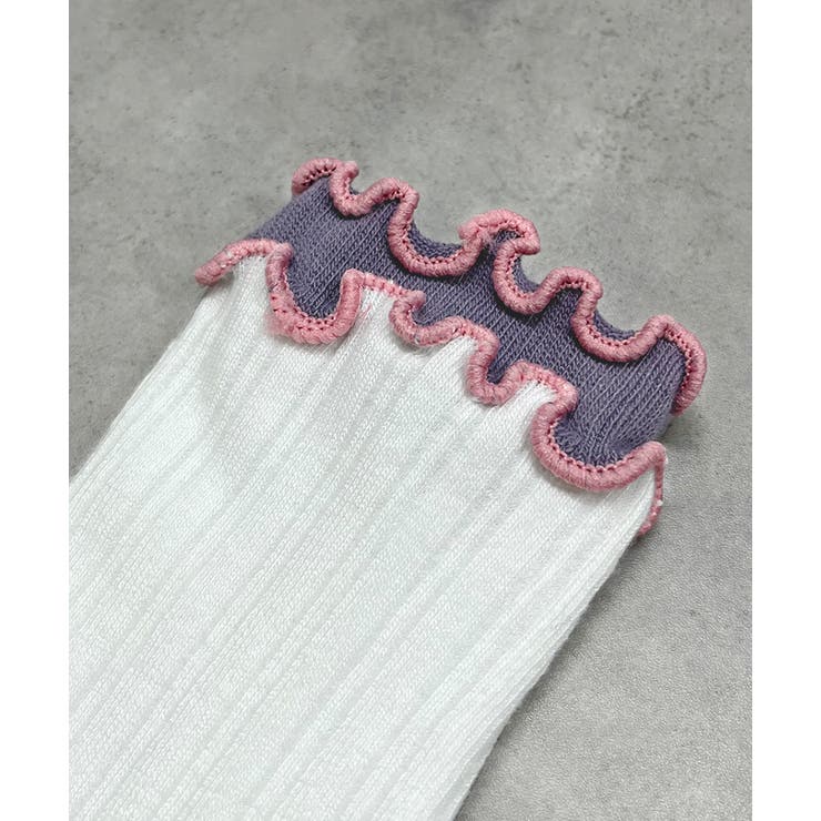 バイカラーメローフリルソックス | ad thie | 詳細画像26 