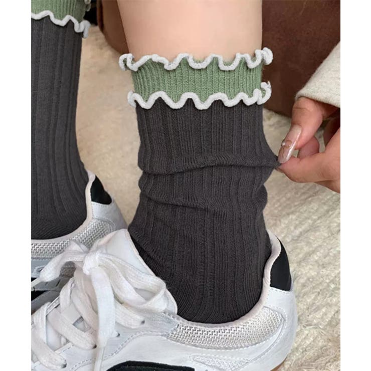 バイカラーメローフリルソックス | ad thie | 詳細画像6 