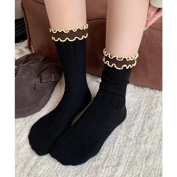 バイカラーメローフリルソックス | ad thie | 詳細画像9 