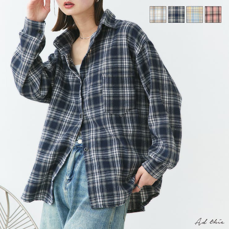 ポケット付きチェックシャツ | ad thie | 詳細画像1 