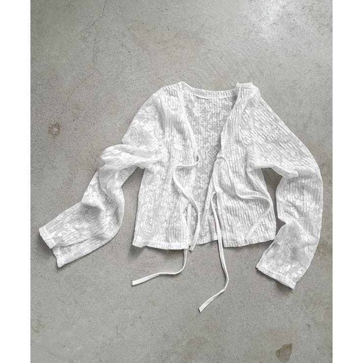 ショート丈リボンレースカーディガン | ad thie | 詳細画像20 