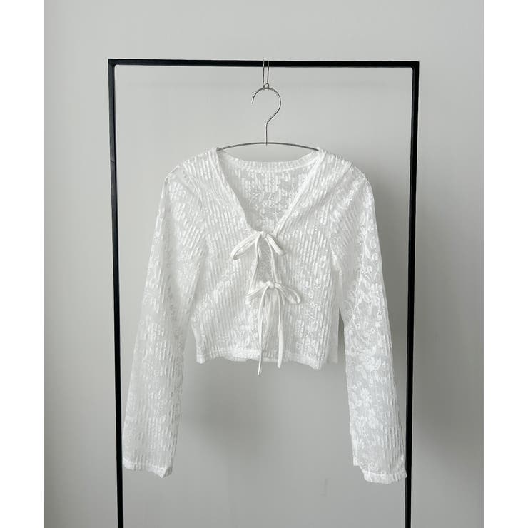 ショート丈リボンレースカーディガン | ad thie | 詳細画像21 