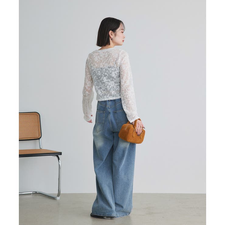 ショート丈リボンレースカーディガン | ad thie | 詳細画像5 