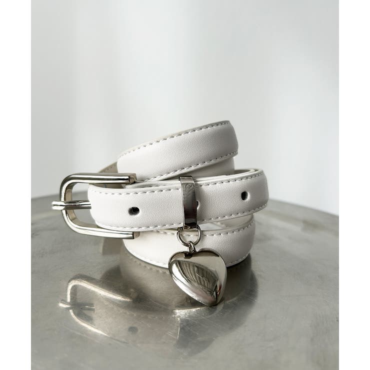 オフホワイト | ハートチャーム付きベルト | ad thie