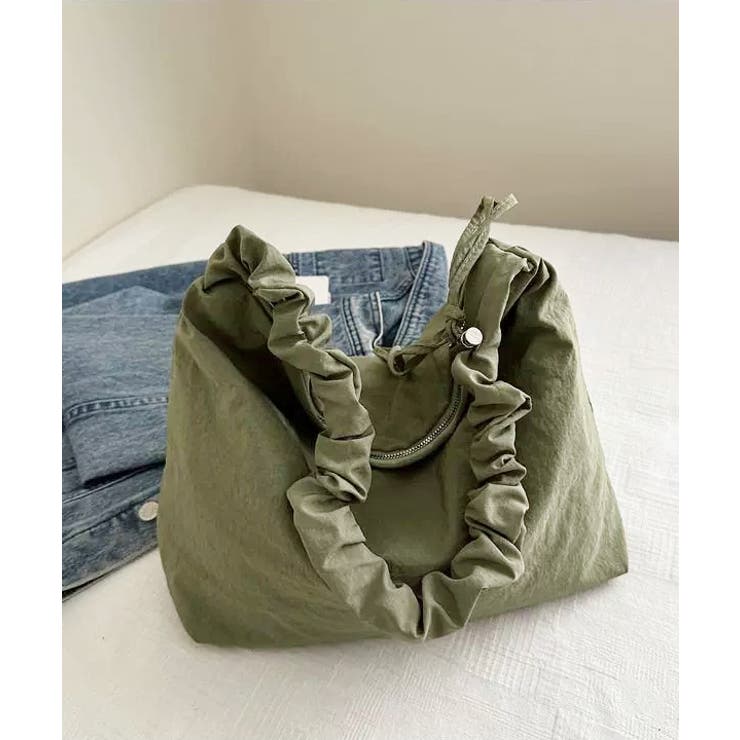 カーキ | ギャザーストラップショルダーバッグ | ad thie