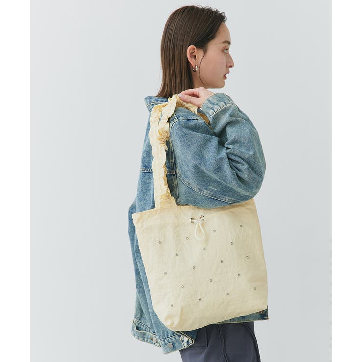 ギャザーハンドルビジュートートバッグ | ad thie | 詳細画像18 