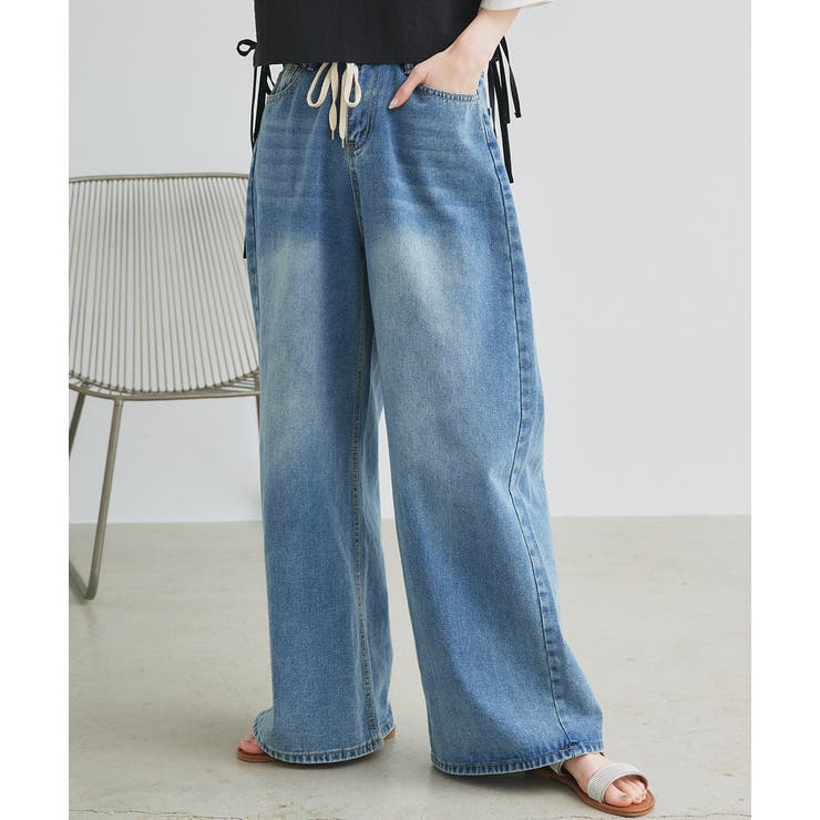 ウエストリボンワイドデニムパンツ | ad thie | 詳細画像27 