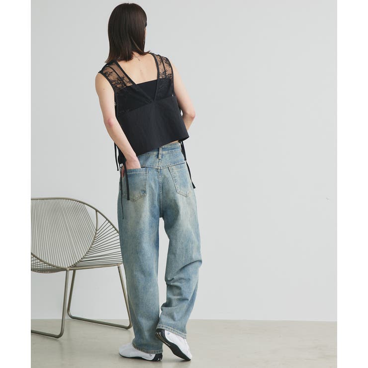 ルーズシルエットカーブデニムパンツ | ad thie | 詳細画像10 