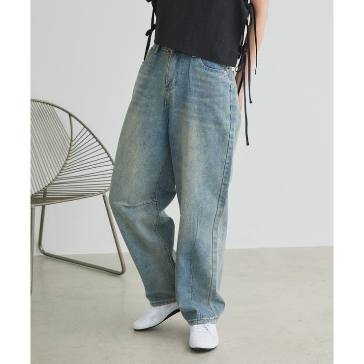 ルーズシルエットカーブデニムパンツ | ad thie | 詳細画像11 