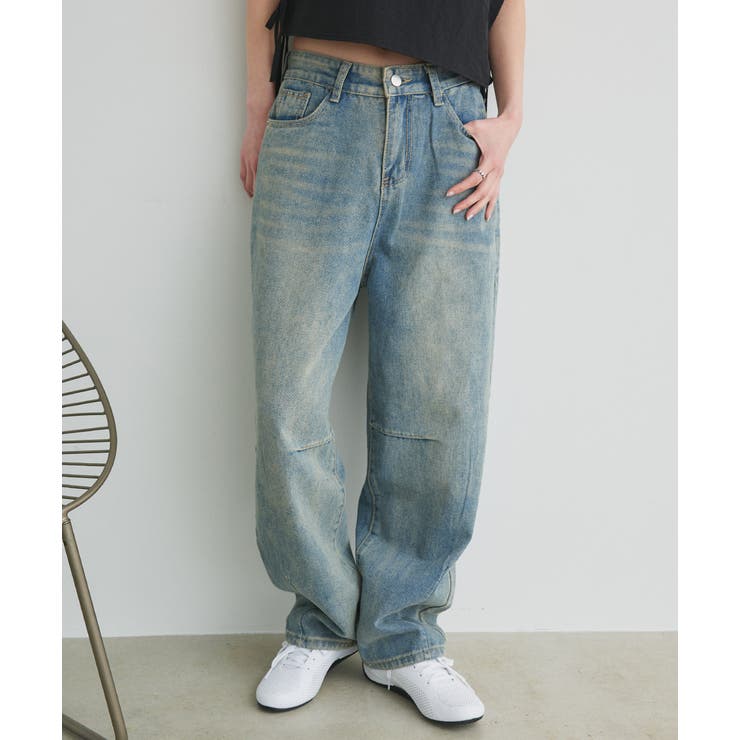 ルーズシルエットカーブデニムパンツ | ad thie | 詳細画像12 