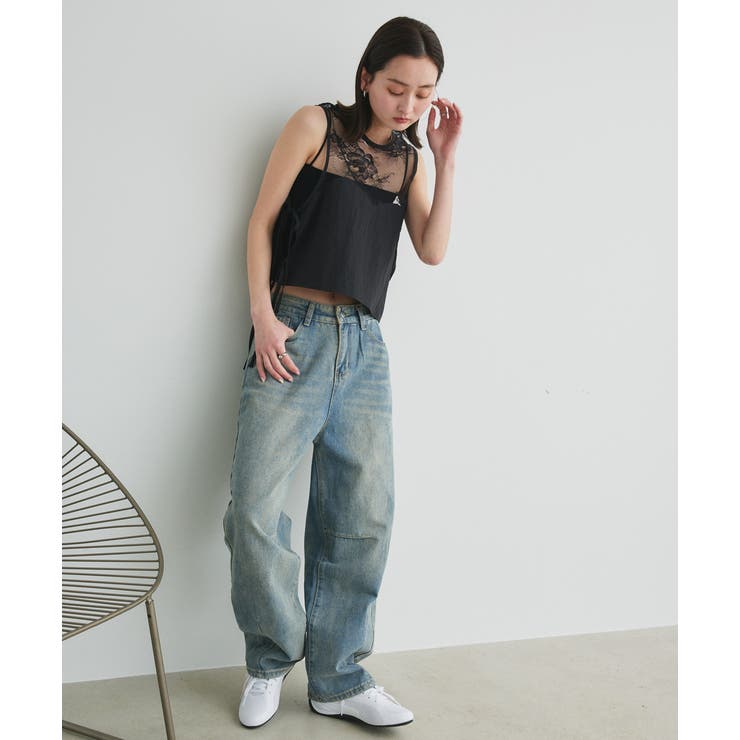 ルーズシルエットカーブデニムパンツ | ad thie | 詳細画像16 