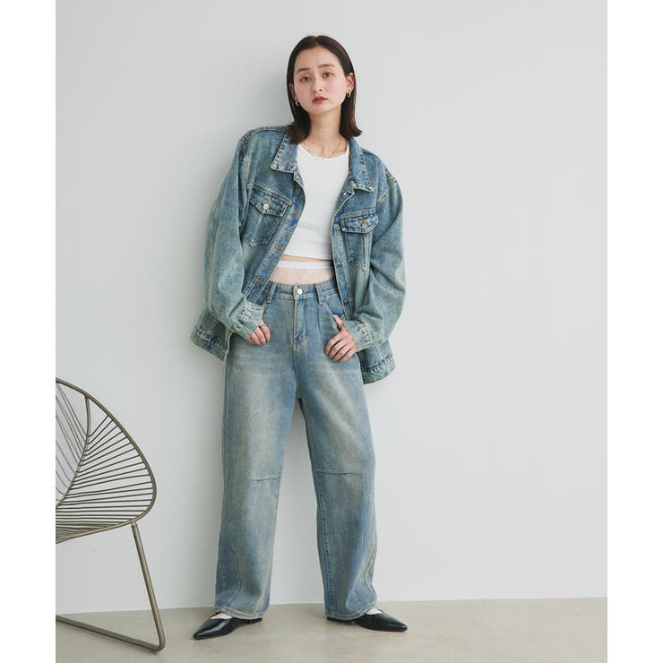 ルーズシルエットカーブデニムパンツ | ad thie | 詳細画像19 