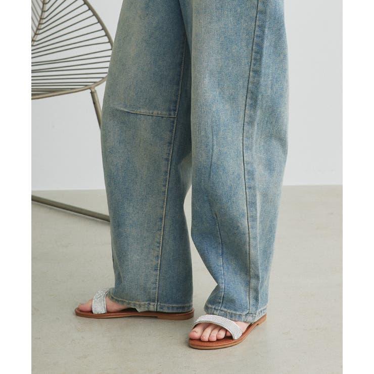 ルーズシルエットカーブデニムパンツ | ad thie | 詳細画像6 