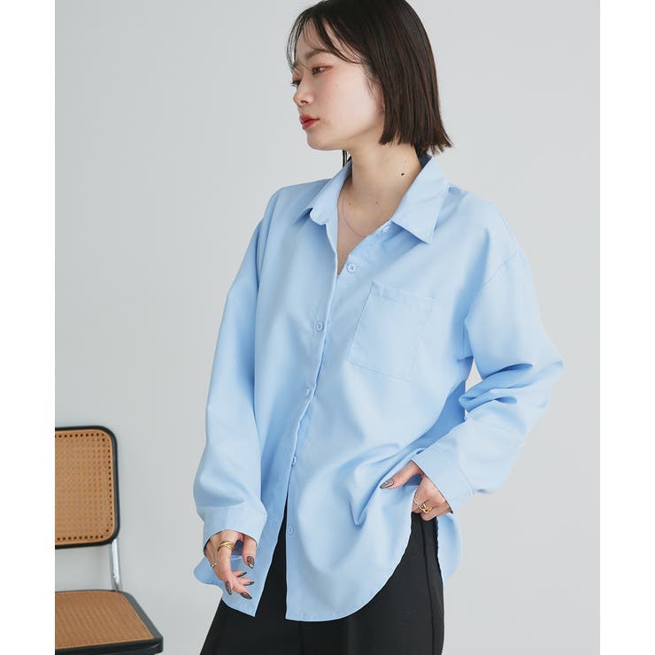 ポケット付きベーシックビッグシャツ | ad thie | 詳細画像11 