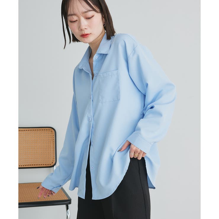 ポケット付きベーシックビッグシャツ | ad thie | 詳細画像12 