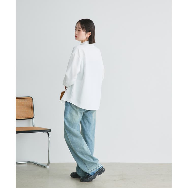 ポケット付きベーシックビッグシャツ | ad thie | 詳細画像4 