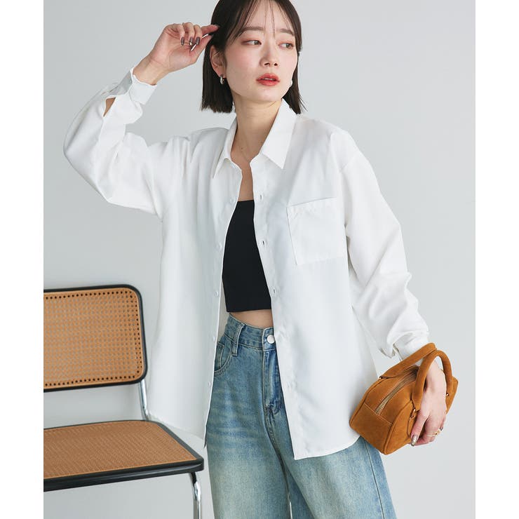 ポケット付きベーシックビッグシャツ | ad thie | 詳細画像5 