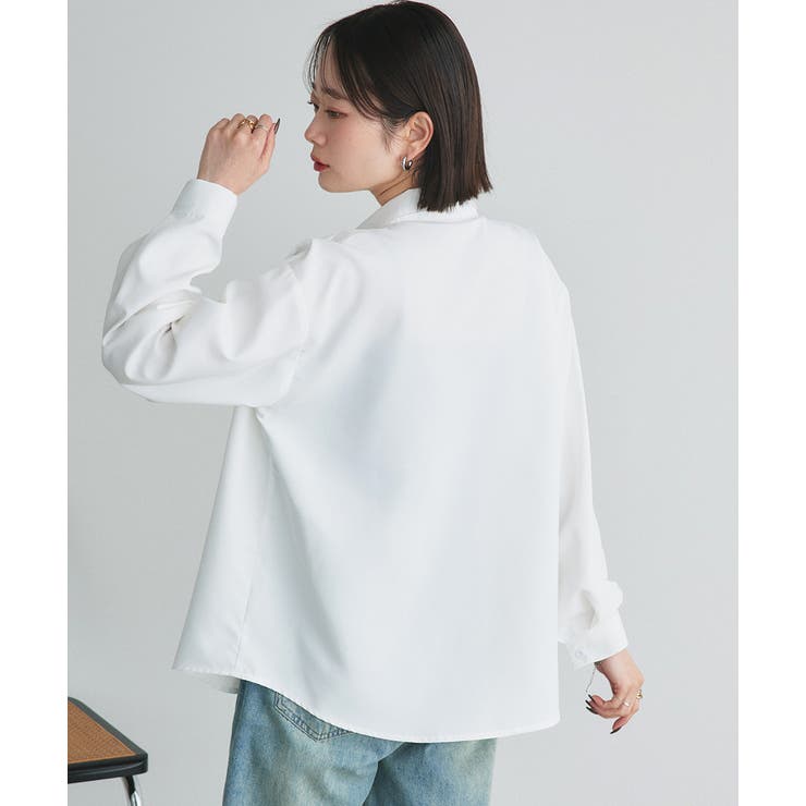 ポケット付きベーシックビッグシャツ | ad thie | 詳細画像6 