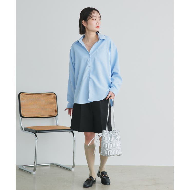 ポケット付きベーシックビッグシャツ | ad thie | 詳細画像8 
