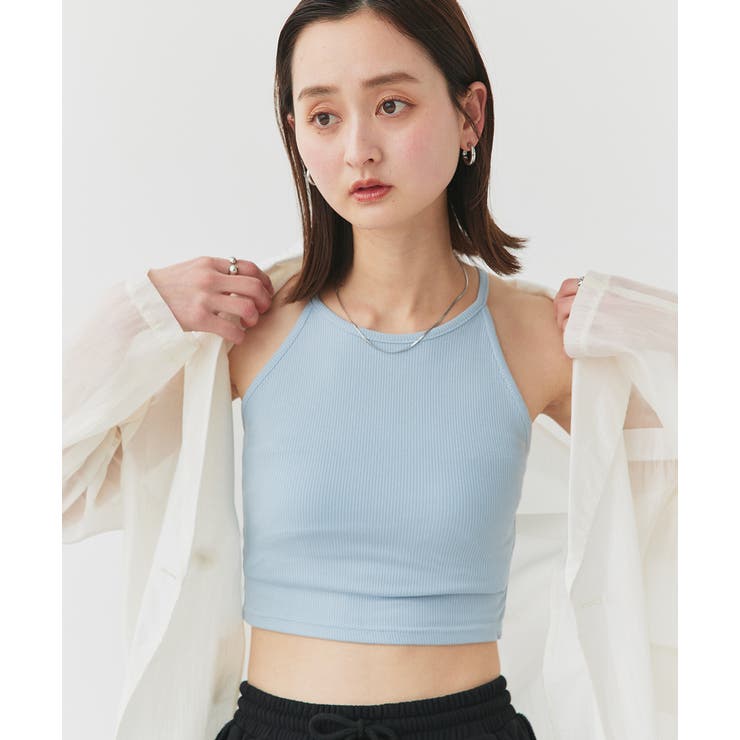 ライトブルー | アメスリショート丈タンクトップ | ad thie