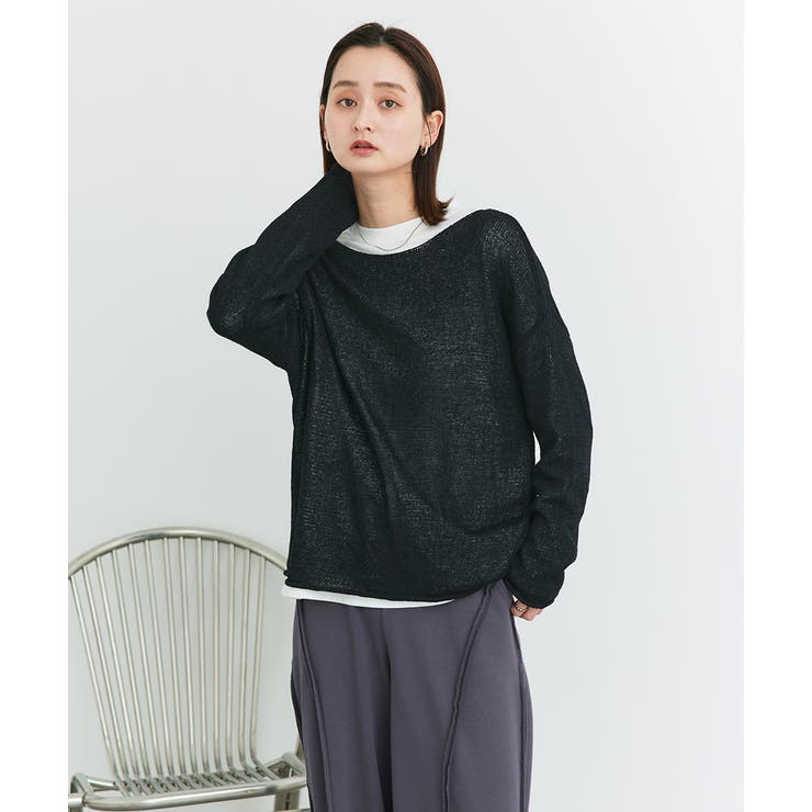 シアーメッシュルーズニットプルオーバー | ad thie | 詳細画像12 