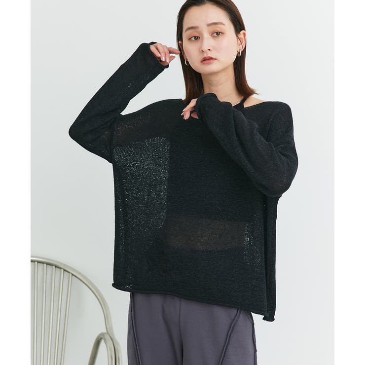 シアーメッシュルーズニットプルオーバー | ad thie | 詳細画像16 